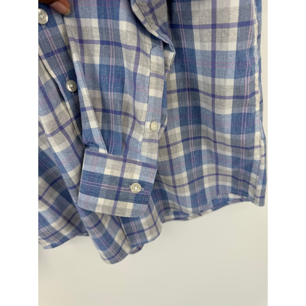 Johnnie-O Boys Performance Plaid Button Down Shirt Long Sleeve Sz 12 - Picture 3 of 5